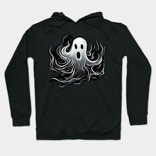 Cartoon Ghost - Spooky Halloween Horror Goth Hoodie